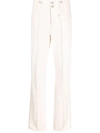 Isabel Marant Ecru High-rise Straight-leg Trousers In Neutrals