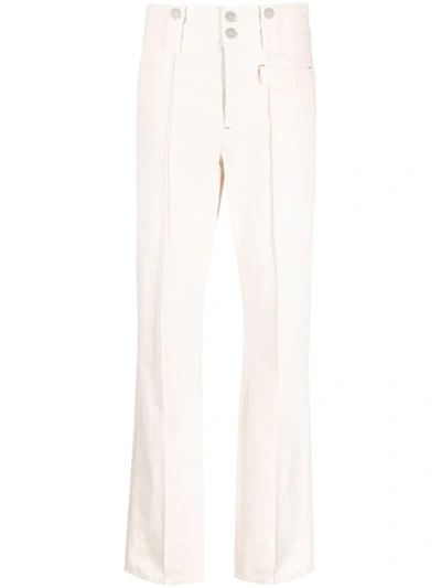 Isabel Marant Ecru High-rise Straight-leg Trousers In Neutrals