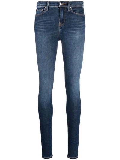 Tommy Hilfiger Como Mid-rise Skinny Jeans In Blau