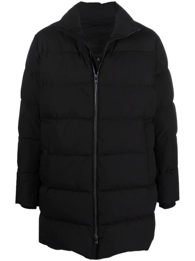 Emporio Armani Quilted Puffer Coat In Schwarz