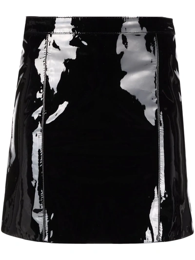 Manokhi Vinyl Leather Mini Skirt In Schwarz