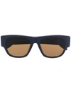 Alexander Mcqueen Logo Lettering Sunglasses In Blau