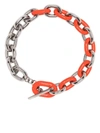 Rabanne + Tsunehisa Kimura Xl Link Silver-tone And Enamel Necklace In Silber