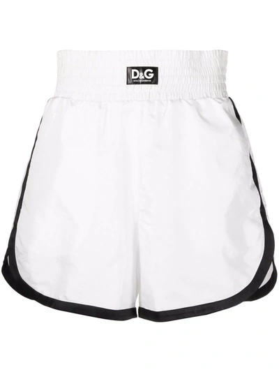 Dolce & Gabbana Logo-patch Boxing Shorts In White