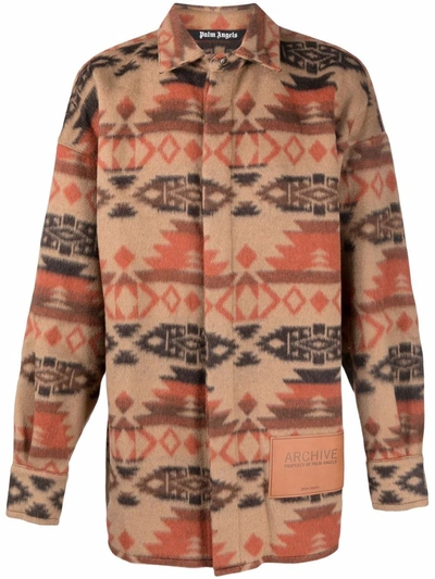 Palm Angels Arizona Long-sleeve Shirt In Orange