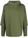 Alchemy Layered-sleeve Hoodie In Grün