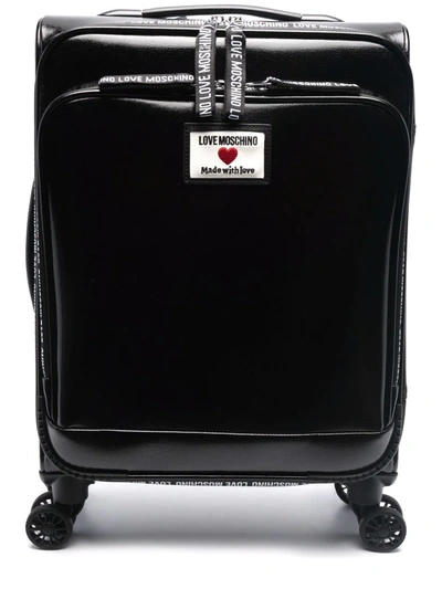 Love Moschino Logo-patch Suitcase In Black