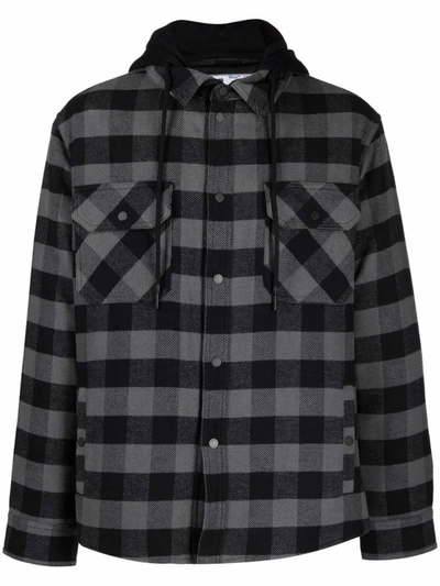 Off-white Grey Checked Hooded Shirt