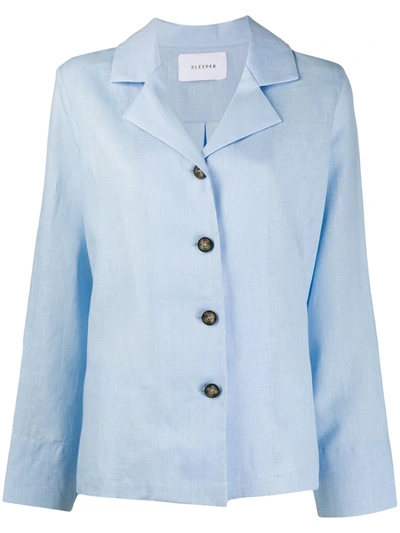 Sleeper Linen Pyjama Set In Blue