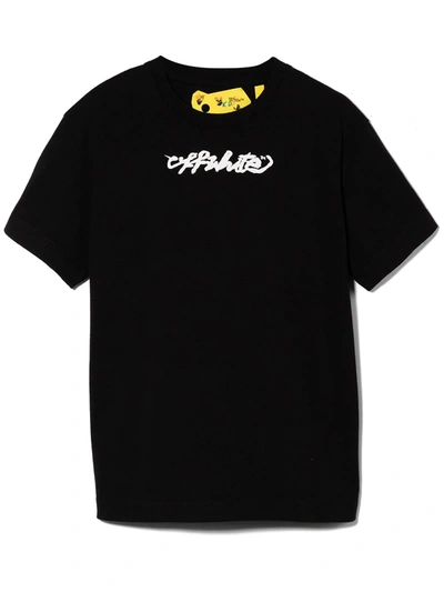 Off-white Kids' Arrows Print Short-sleeve T-shirt In Black