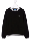 FAY LOGO-EMBROIDERED CREWNECK JUMPER