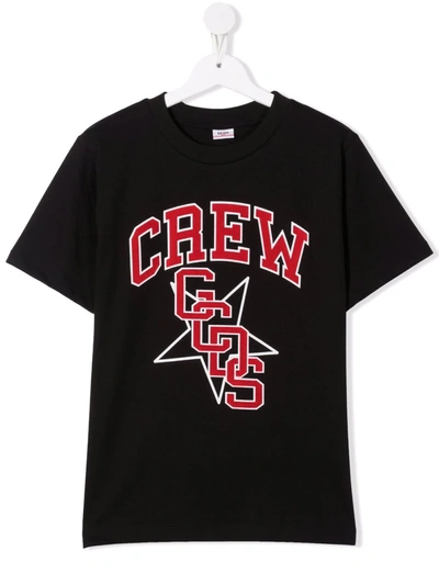 Gcds Kids' Jersey Logo T-shirt In Black