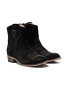 Two Con Me By Pépé Teen Signature-stitiching Ankle Boots In Black