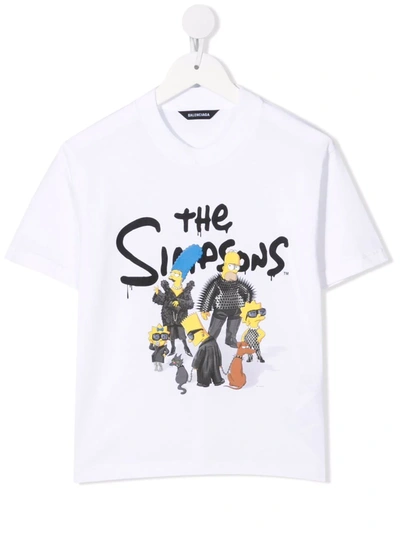 Balenciaga Kids' X The Simpsons ® 20th Television棉质t恤 In White