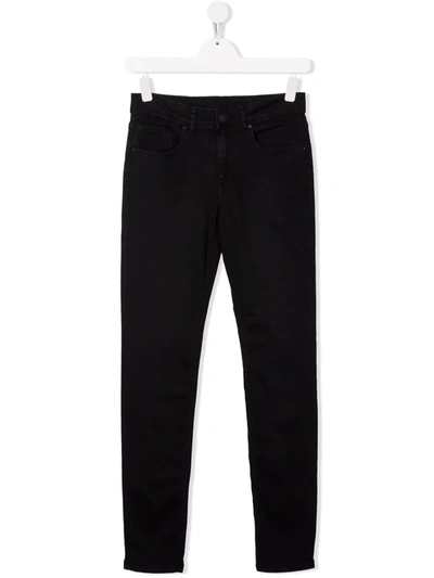 Karl Lagerfeld Kids' Straight-leg Jeans In Black