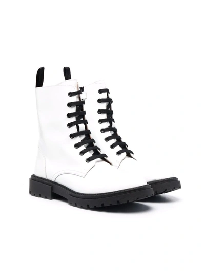 Clarys Teen Two-tone Lace-up Boots In White