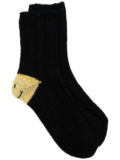 Kapital Embroidered Knit Socks In Black