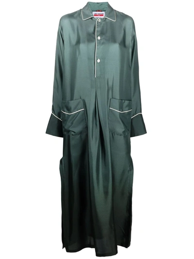 F.r.s For Restless Sleepers Pipe-trim Shirt Dress In Green