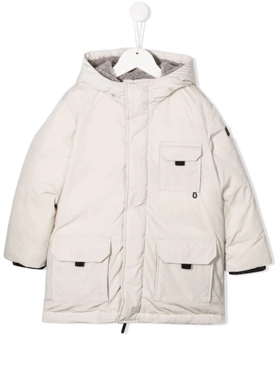 Il Gufo Kids' Hooded Down Coat In White