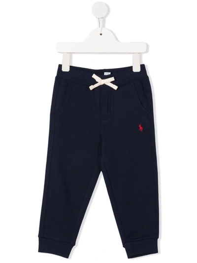 Ralph Lauren Babies' Embroidered-pony Trousers In Blue