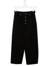 Mm6 Maison Margiela Teen Mid-rise Straight-leg Jeans In Black