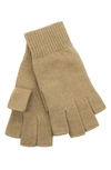 Portolano Fingerless Cashmere Gloves In Cammello Chiaro