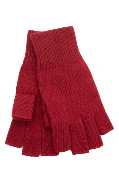 Portolano Fingerless Cashmere Gloves In Ashton Red