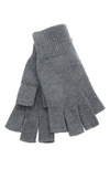 Portolano Fingerless Cashmere Gloves In Medium Hth Grey