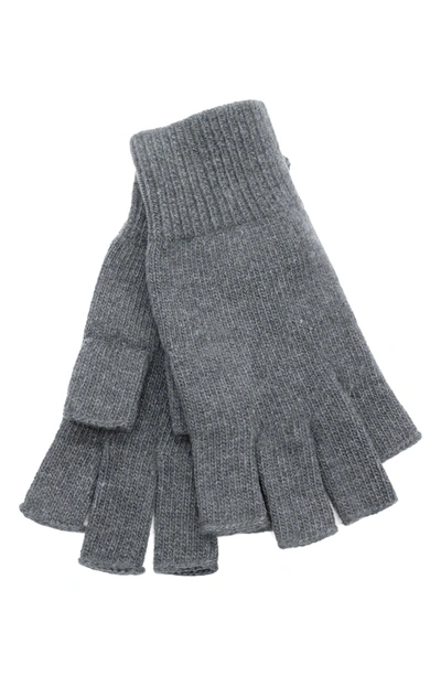 Portolano Fingerless Cashmere Gloves In Medium Hth Grey