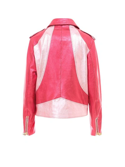 Coco Cloude Metallised Leather Jacket - Atterley In Pink