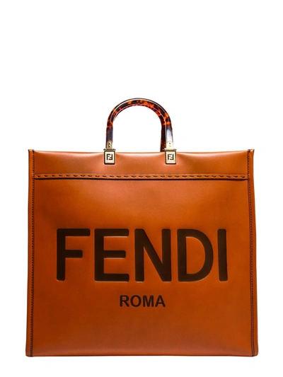 Fendi Leather Handbag In Brown
