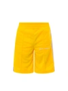 Palm Angels Nylon Bermuda Shorts With Side Bands In Yellow