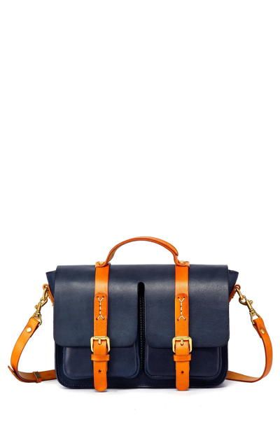 Old Trend Speedwell Leather Satchel In Navy