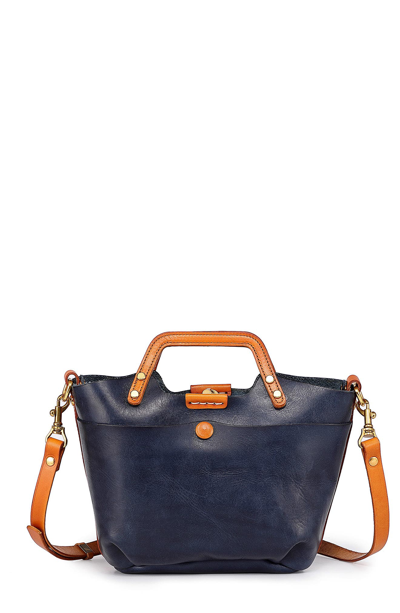 Old Trend Sprout Land Mini Leather Tote In Navy