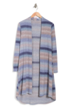 Renee C Brushed Ombrè Open Cardigan In Blue