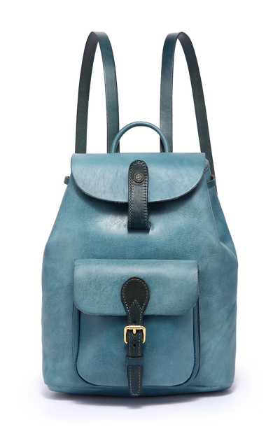 Old Trend Isla Small Leather Backpack In Turquoise