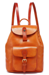 Old Trend Isla Small Leather Backpack In Camel