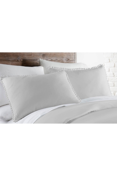 Southshore Fine Linens Classic Pom Pom Trimmed Duvet Cover Set In Light Grey