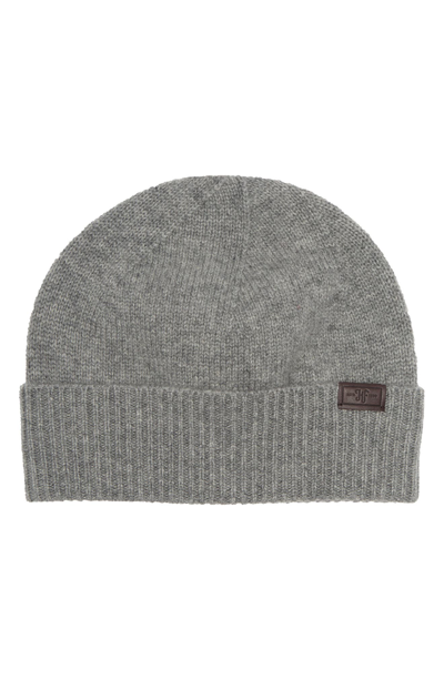 Hickey Freeman Rib Cuff Jersey Cashmere Beanie In 020gry