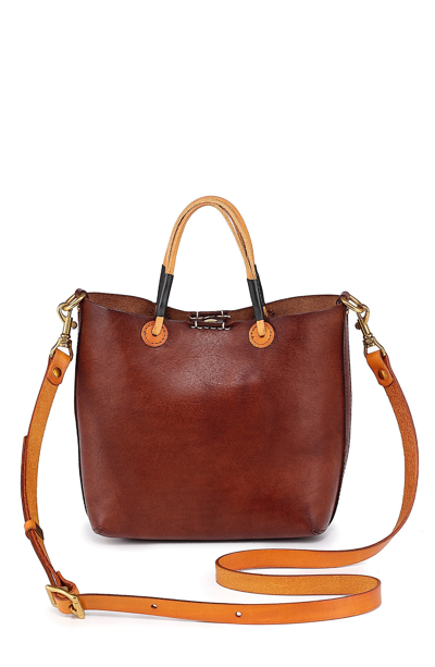 Old Trend Outwest Mini Leather Tote In Brown