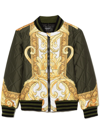 VERSACE BAROQUE-PRINT QUILTED BOMBER JACKET