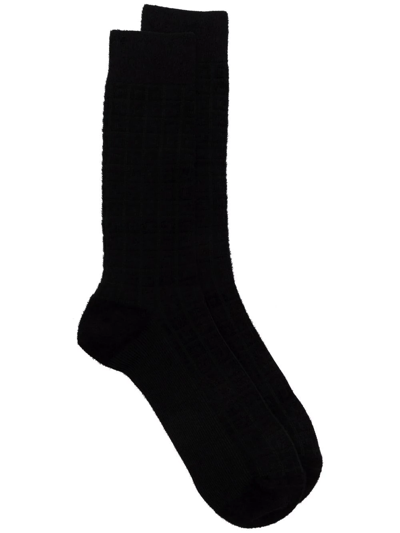 Givenchy Ribbed-trim Ankle-length Socks In 黑色