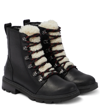 SOREL LENNOX LEATHER AND SHEARLING COMBAT BOOTS,P00630123