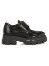 Prada Monolith Brushed Leather Platform Oxford In Nero
