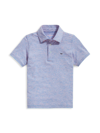 Vineyard Vines Kids' Little Boy's & Boy's Bradley Stripe Sankaty Performance Polo In Ocean Breeze