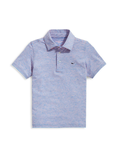 Vineyard Vines Kids' Little Boy's & Boy's Bradley Stripe Sankaty Performance Polo In Ocean Breeze