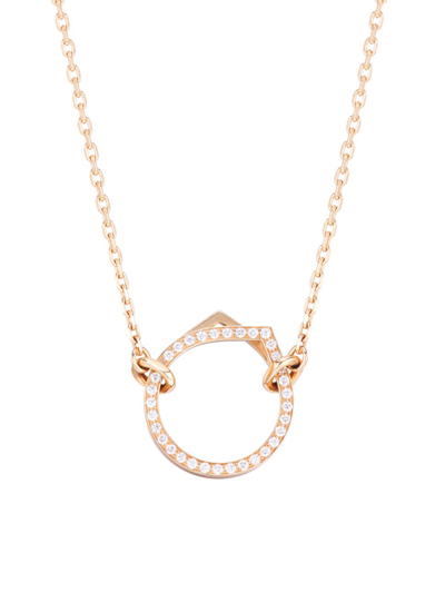 Repossi Women's Antifer 18k Rose Gold & Pavé Diamond Pendant Necklace