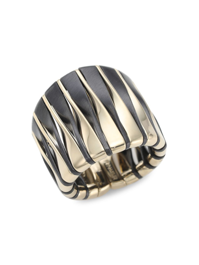 VHERNIER WOMEN'S COUCHER DU SOLEIL 18K WHITE GOLD & BRONZE TAPERED RING,400014665539