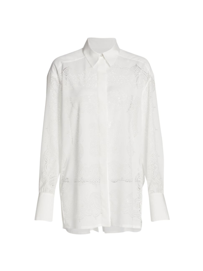 Givenchy 激光切割绉纱衬衫 In 100-white