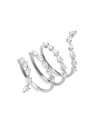 Djula Women's Marquise 18k White Gold & Diamond Spiral Ring